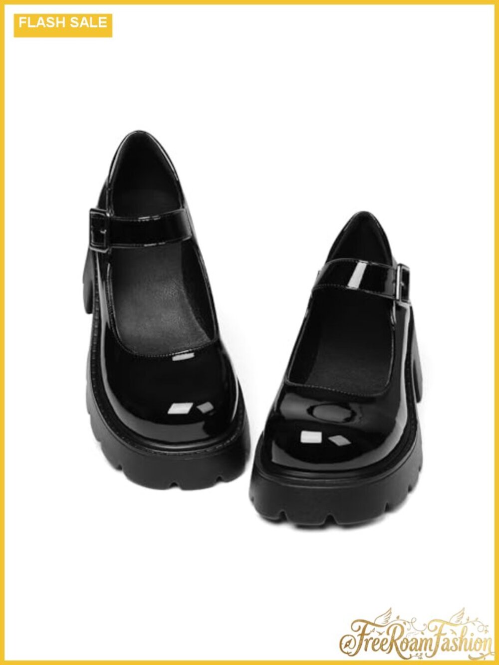 Mary Janes Chunky Platform Dress Shoes Women Block Heel Buckle